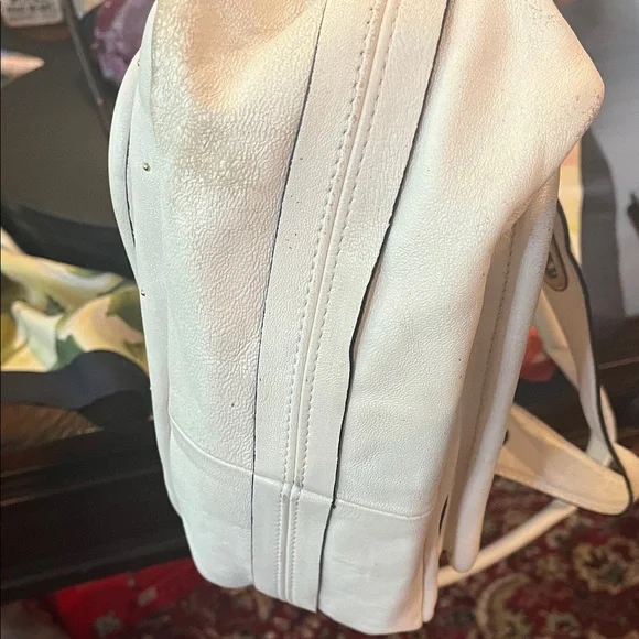 Chloe White Satchel with Gold Accents - Picture 17 of 17